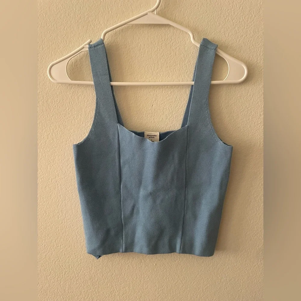 Abercrombie & fitch blue cropped tank top blouse - Picture 5 of 5